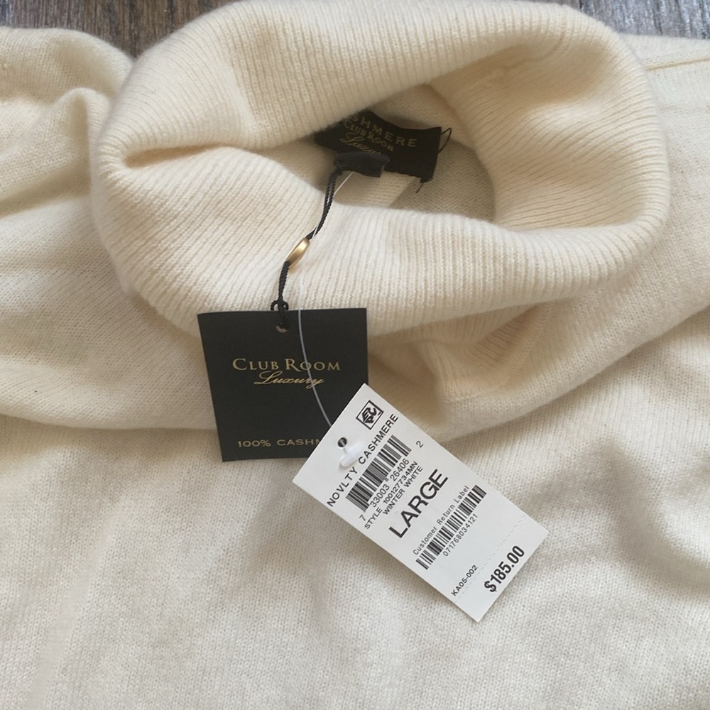 Club Room Luxury Ivory Cashmere Sweater - Picture 6 of 8